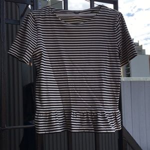 J. Crew Striped Peplum Tee
